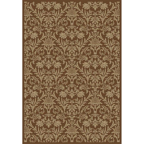 Concord Global 7 ft. 10 in. x 9 ft. 10 in. Jewel Damask - Brown 49487